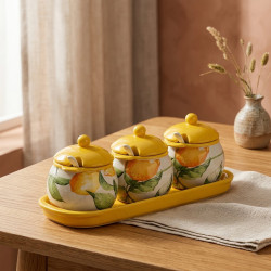 Porcelain Spice Jar Set - 4 Pcs